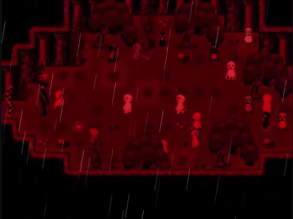 霧雨が降る森のゲーム画面