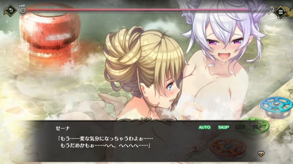 女の子2人がお風呂に入っている