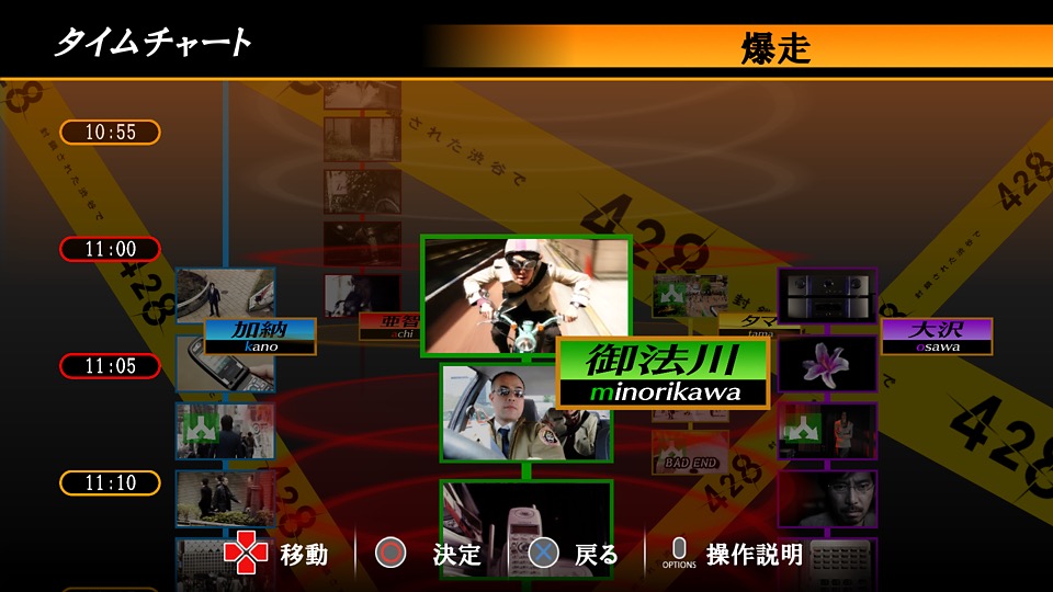 428 〜封鎖された渋谷で〜のゲーム画面