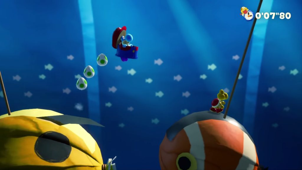 ヨッシークラフトワールドのゲーム画面