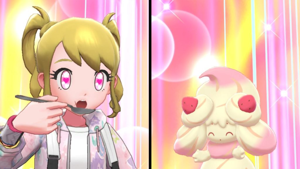 ポケットモンスターソードの主人公ユウリとマホイップ
