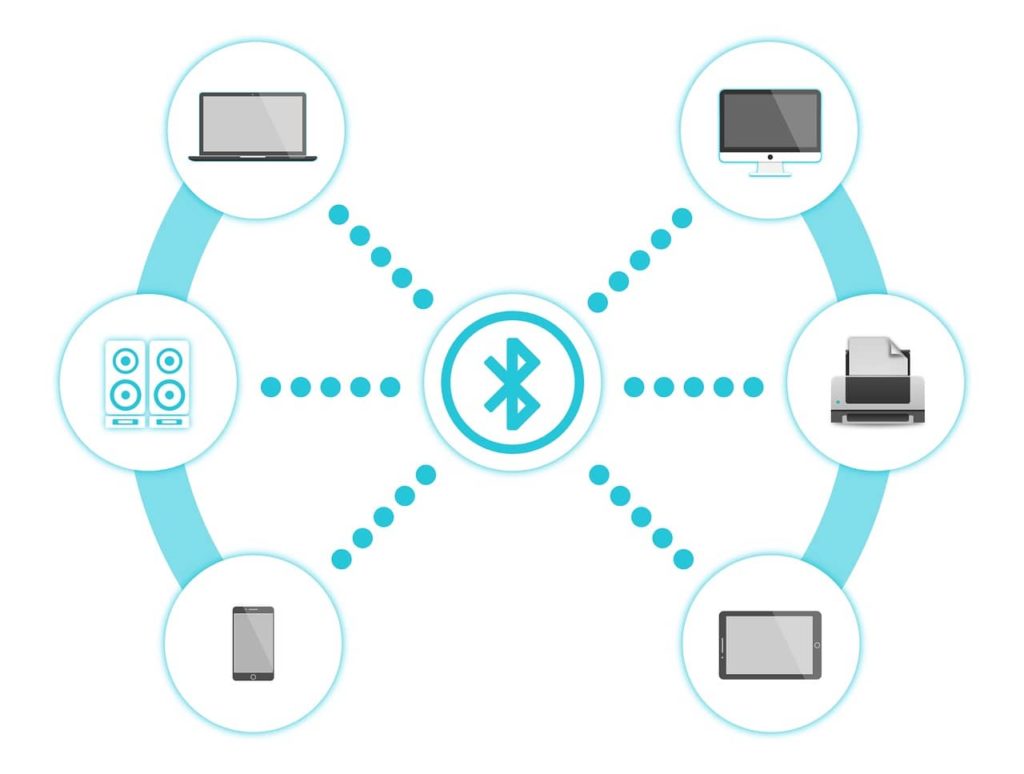 Bluetoothアイコンと電子機器