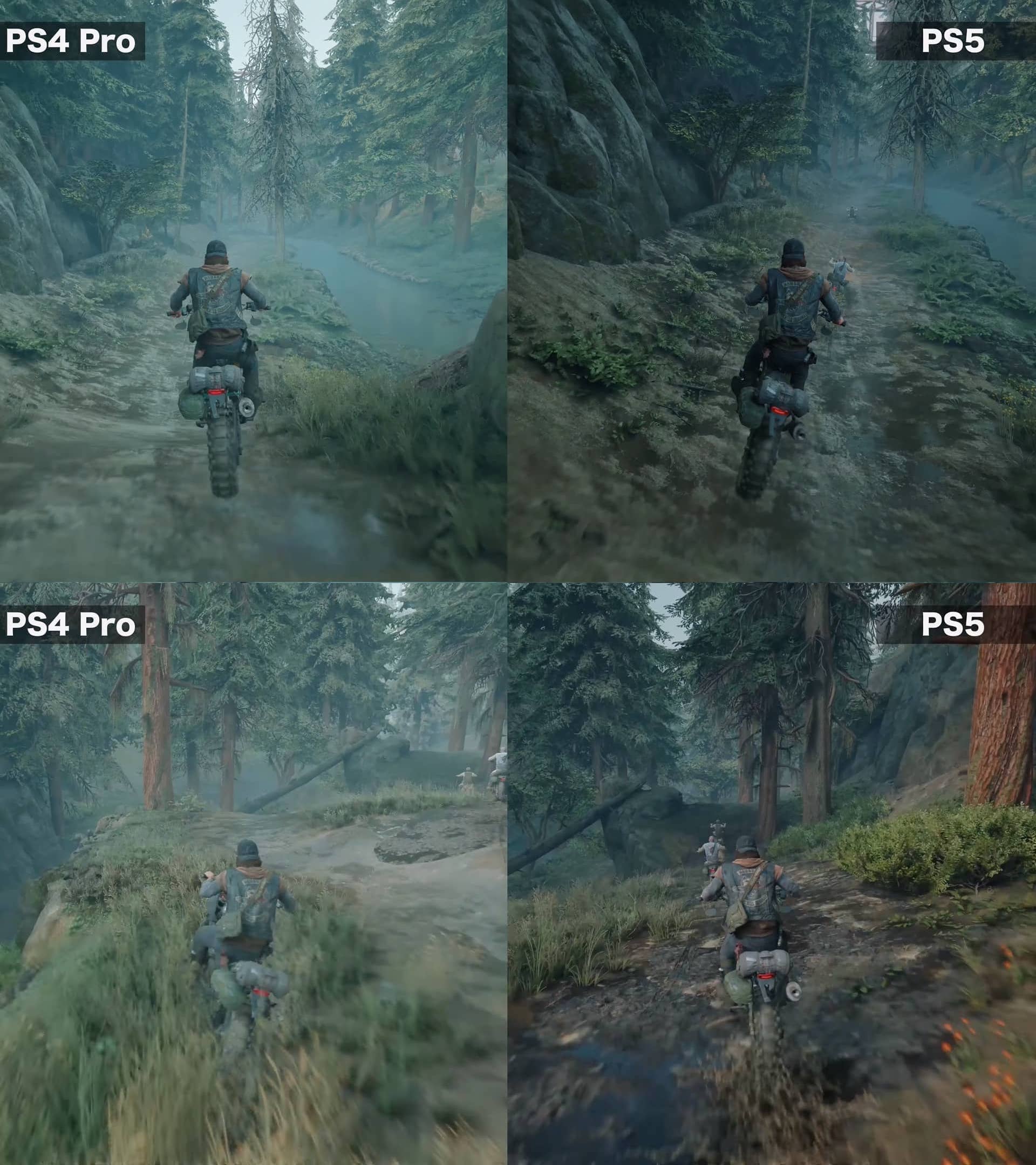 Days Gone：PS4 ProとPS5の比較